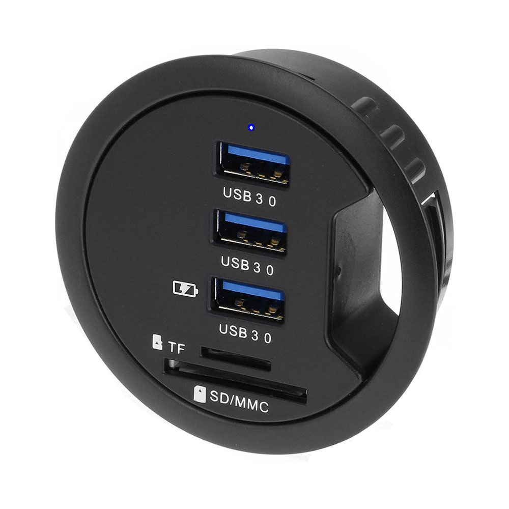 Desk Setup Hub - Adaptador USB 3.0 Hub com Som
