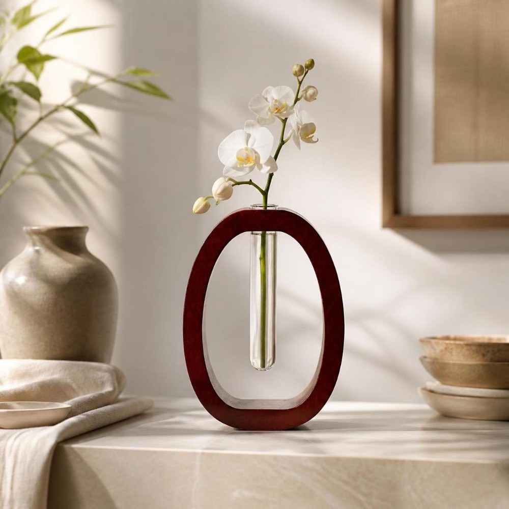 Desk Setup Home - Vaso de Flores Hidropônico de Madeira