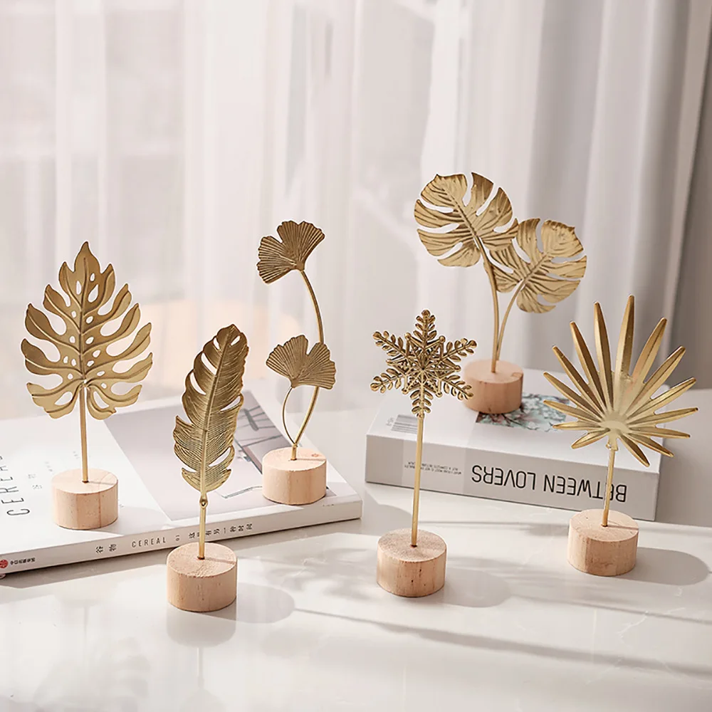 Desk Setup Photo - 1 pçs dourado ginkgo folha pena