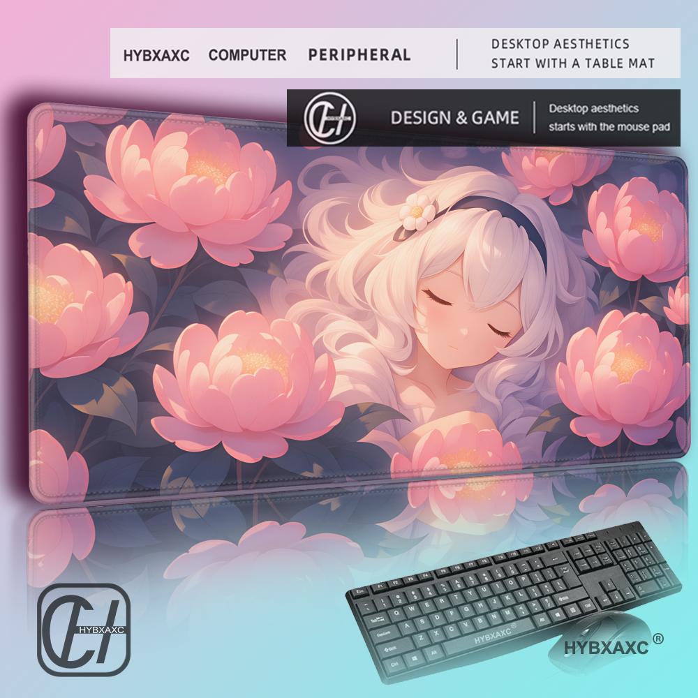 Desk Setup Dream - Tapete de Mesa HYBXAXC Kawaii Rosa