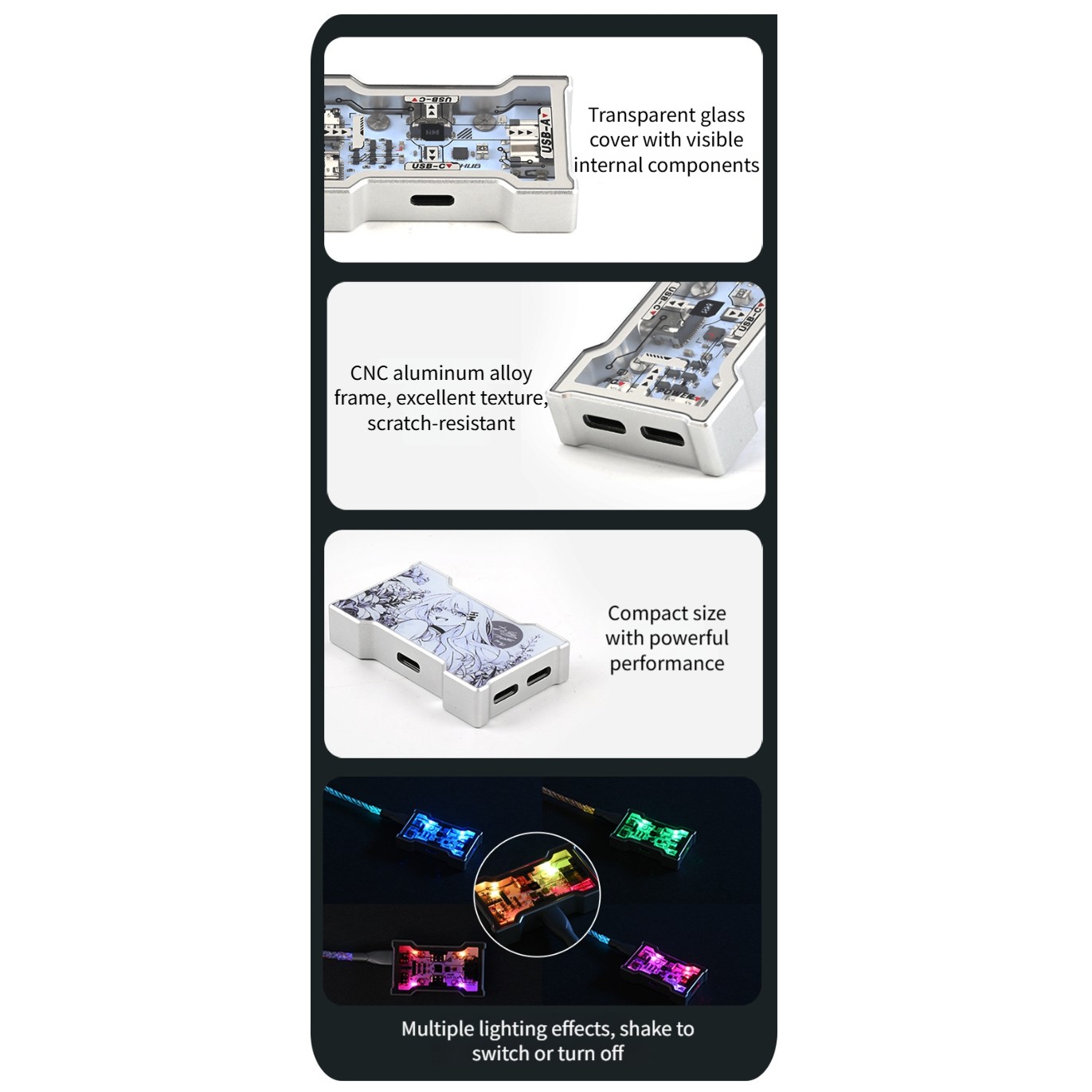 Hub USB RGB com 2 Entradas e 3 - Desk Setup Hub avaliação e preço