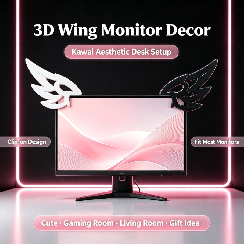 Decoração Kawaii 3D com Asas p - Desk Setup No Computer avaliação e preço