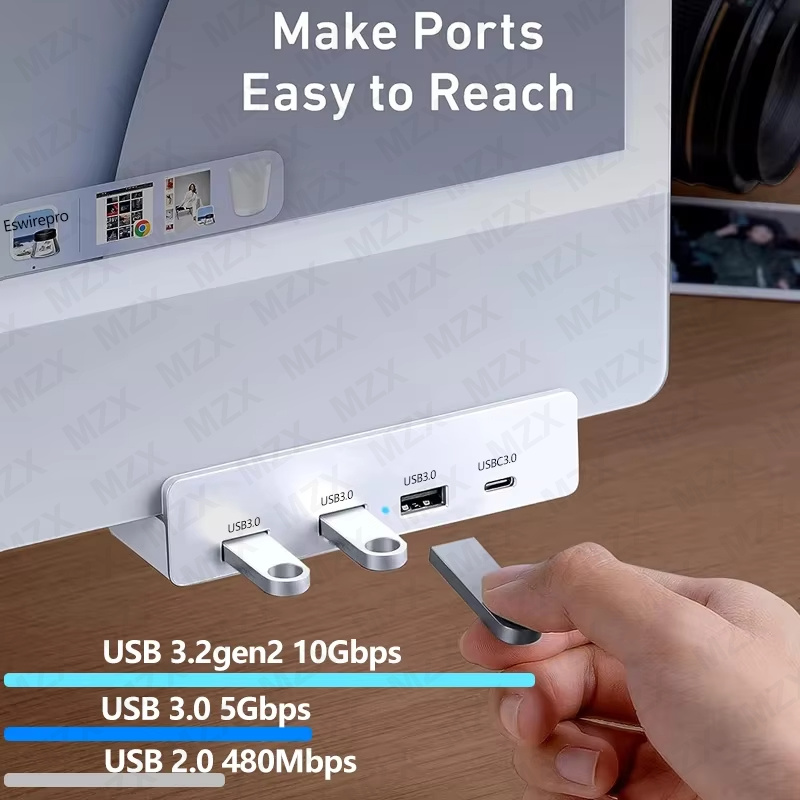 MZX USB 3.0 3.2 HUB 5Gbps 10Gb - Desk Setup Hub avaliação e preço