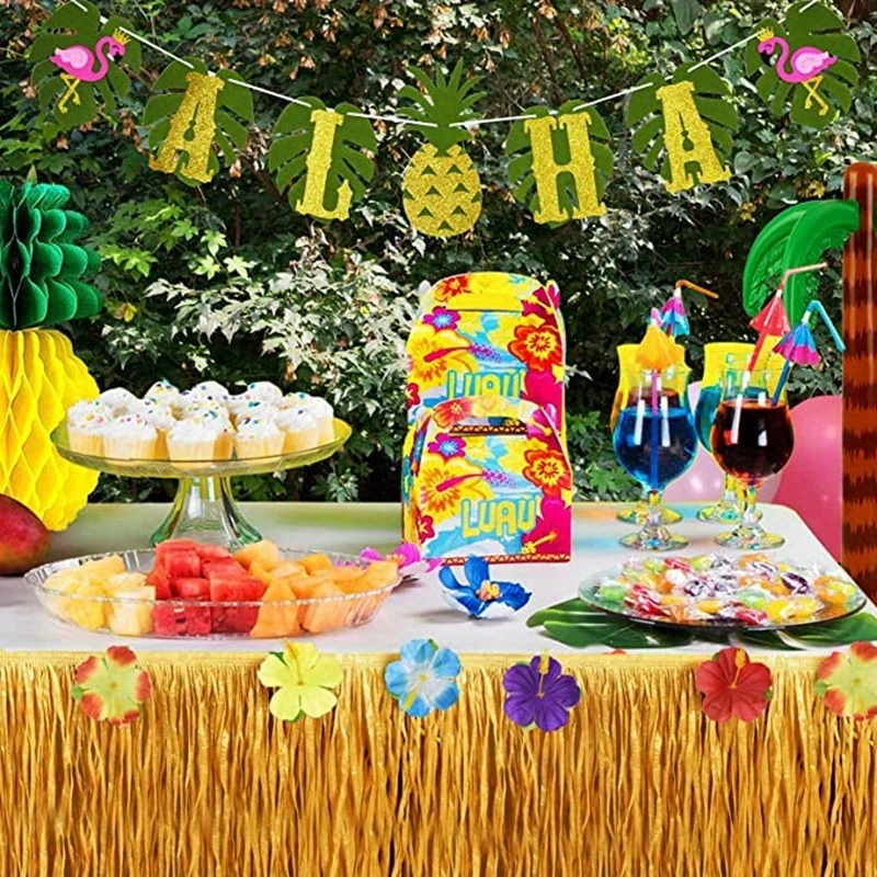 100/200cm havaiano luau hibisc - Desk Setup Green avaliação e preço